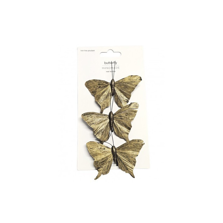 BUTTERFLY feather 10x6cmdeco 3pcs
