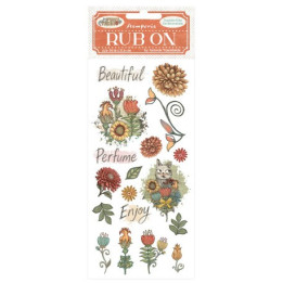 Rub-on Stamperia 10.16x21.6 cms. Furry Friends flowers***