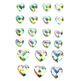 Pegatinas de diamantes de imitacion acrilicos. corazon
