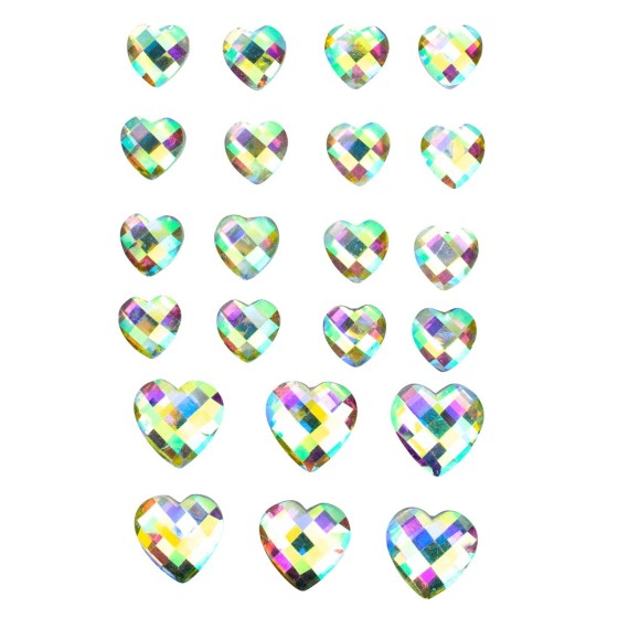 Pegatinas de diamantes de imitacion acrilicos. corazon