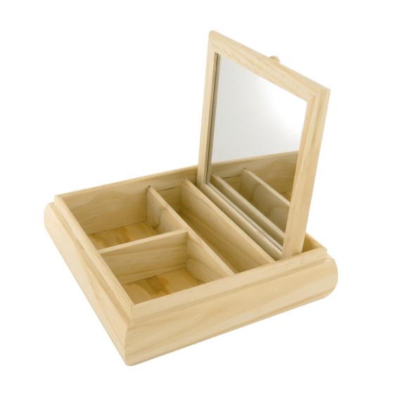 Joyero de Madera con espejo