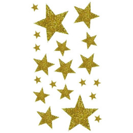 Pegatinas de estrellas doradas  con purpurina