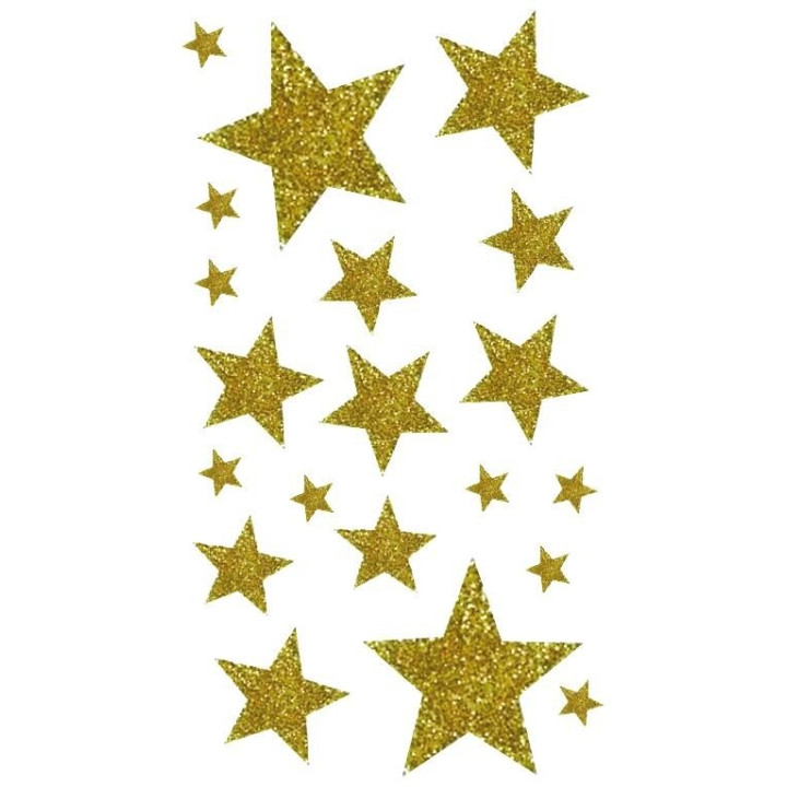 Pegatinas de estrellas doradas  con purpurina