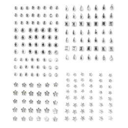 Pegatinas de diamantes de imitacion plateados