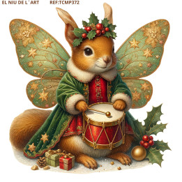 Transfer Ardilla Navidad DTF