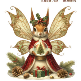 Transfer Ardilla Navidad DTF