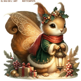 Transfer Ardilla Navidad DTF P375