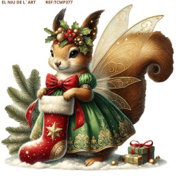 Transfer Ardilla Navidad DTF