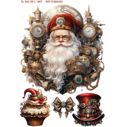 Transfer DTF Santa Steampunk G432