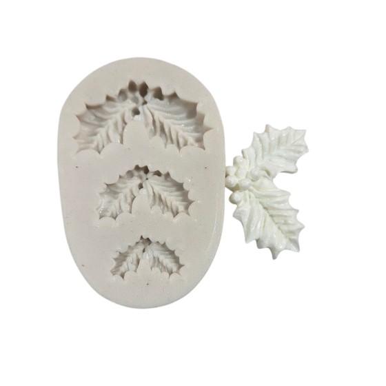 MOLDE hojas y bayas ACEBO...