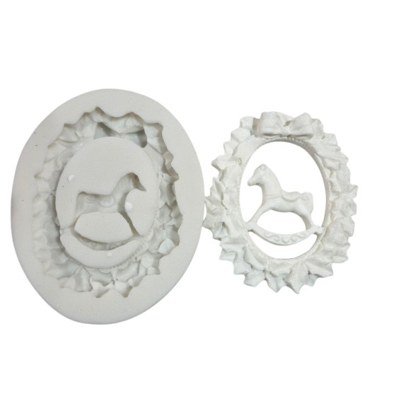 MOLDE CORONA CON CABALLITO SILICONA