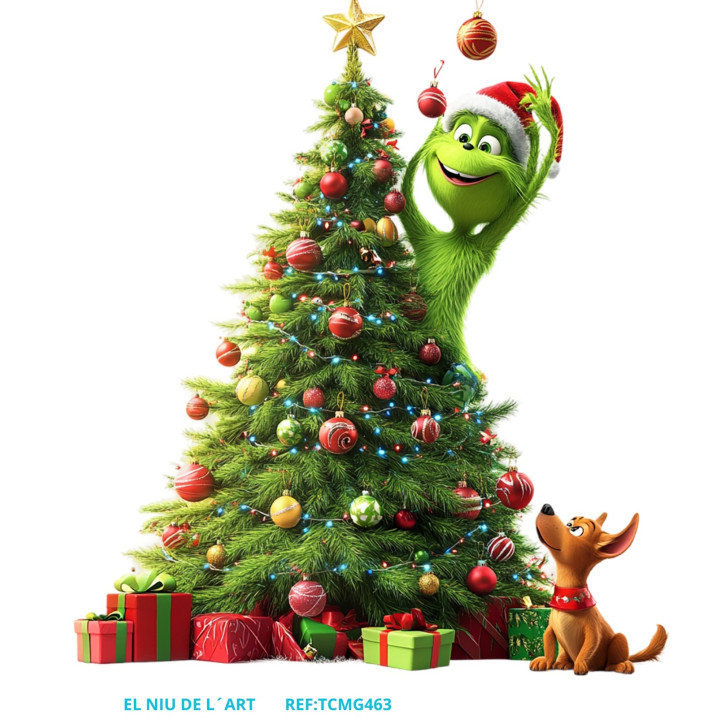 Transfer  DTF Grinch con Árbol de Navidad