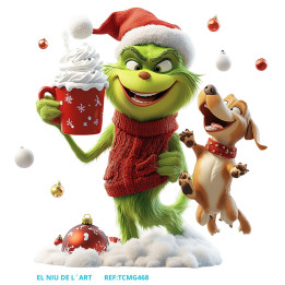 Transfer DTF Grinch com Gelado G468