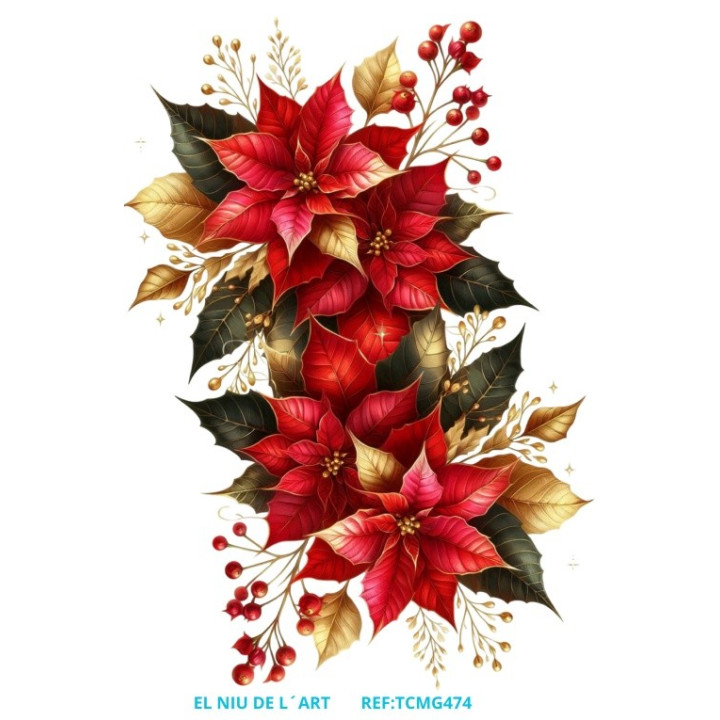 Transfer DTF  Flores Navidad