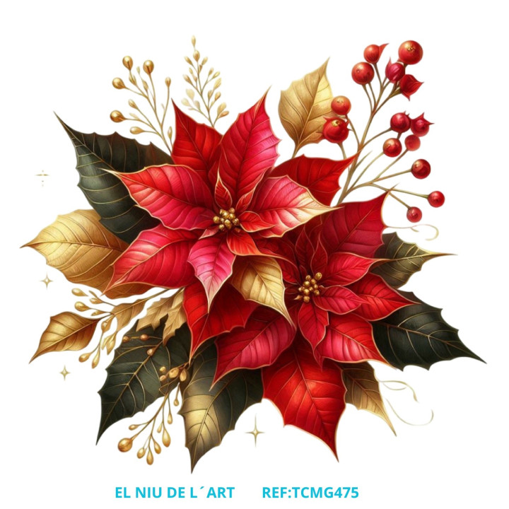 Transfer DTF Flor Navidad