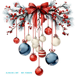 Transfer DTF Guirlanda Bolas de Natal