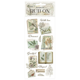 Rub-on Stamperia 10.16x21.6 cms. Herbarium Silvae Libros de Botanica***