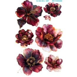Transfer DTF Flores Granate