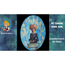 KIT CUADRO DAMA AZUL