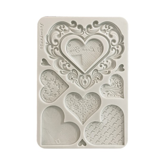 Stamperia Silicone mold A5 Family Corazones