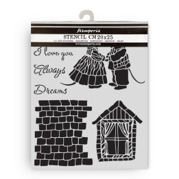 Stencil Stamperia 20x25 Family Raton y ratones