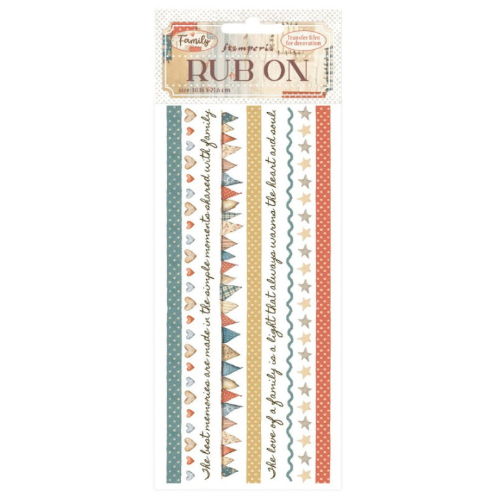 Rub-on Stamperia 10.16x21.6 cms. Family Stripes***