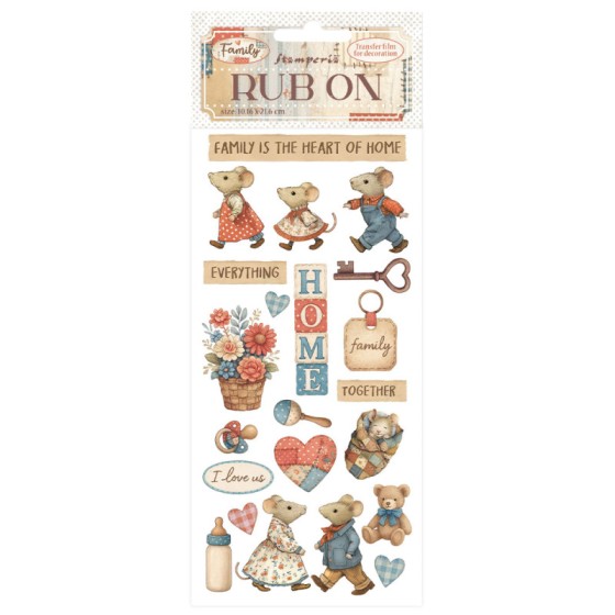 Rub-on Stamperia 10.16x21.6 cms. Family Home