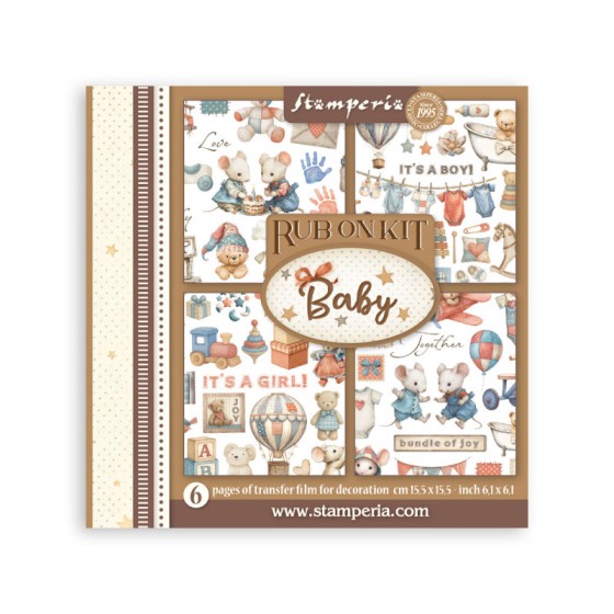Rub-on Stamperia Set 6 Hojas 15.5x15 cms. Baby