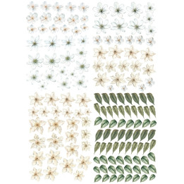 4 hojas de flores de papel de aluminio, color beige con lunares