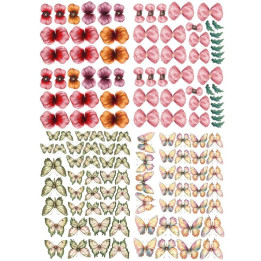 4 hojas de flores y mariposas de aluminio "Amapolas"