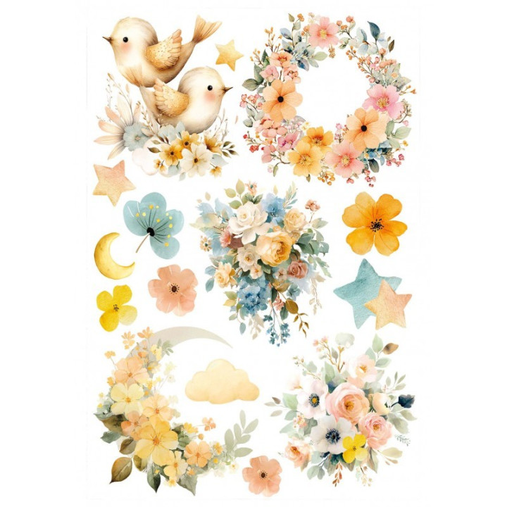 Rice Paper A4 MIXED 4/Pkg Lunibloom