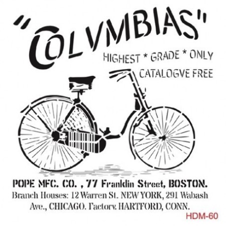 Stencil bici columbias 25x25cm
