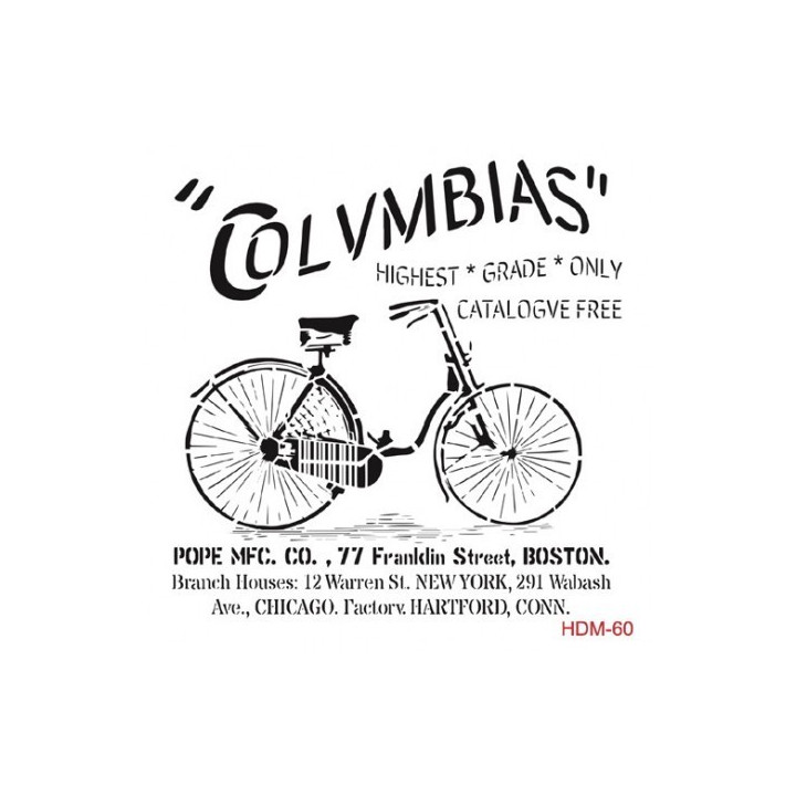 Stencil BICI COLUMBIAS 60 25x25cm