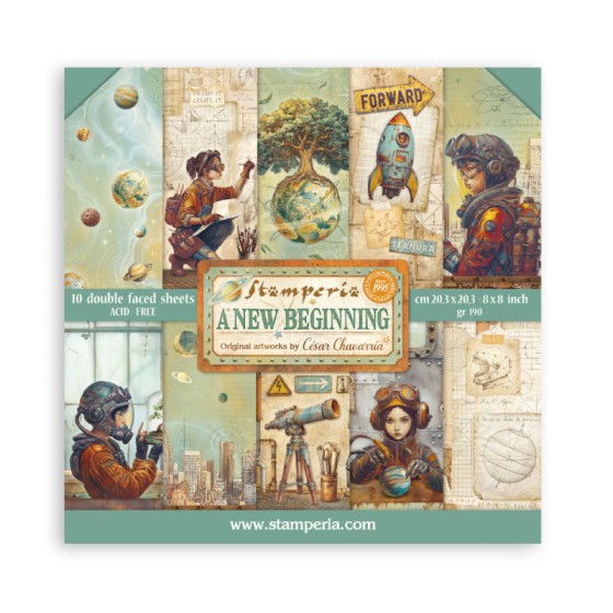 Colección Scrap Stamperia 20.3x20.3 A new Beginning