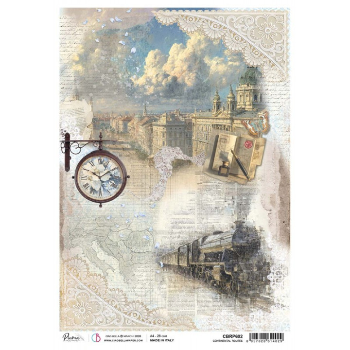 Rice Paper A4 Continental Routes