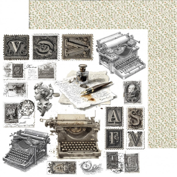 Typographic Fussy Cut Pad 6x6"***