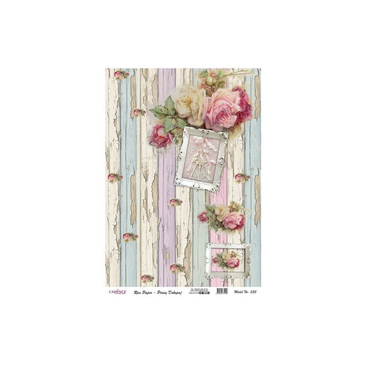 Papel de Arroz ROSAS SHABBY CHIC