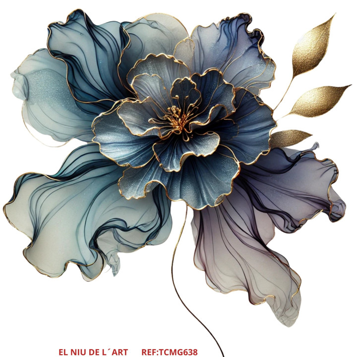 DTF Transferra Flor AZUL