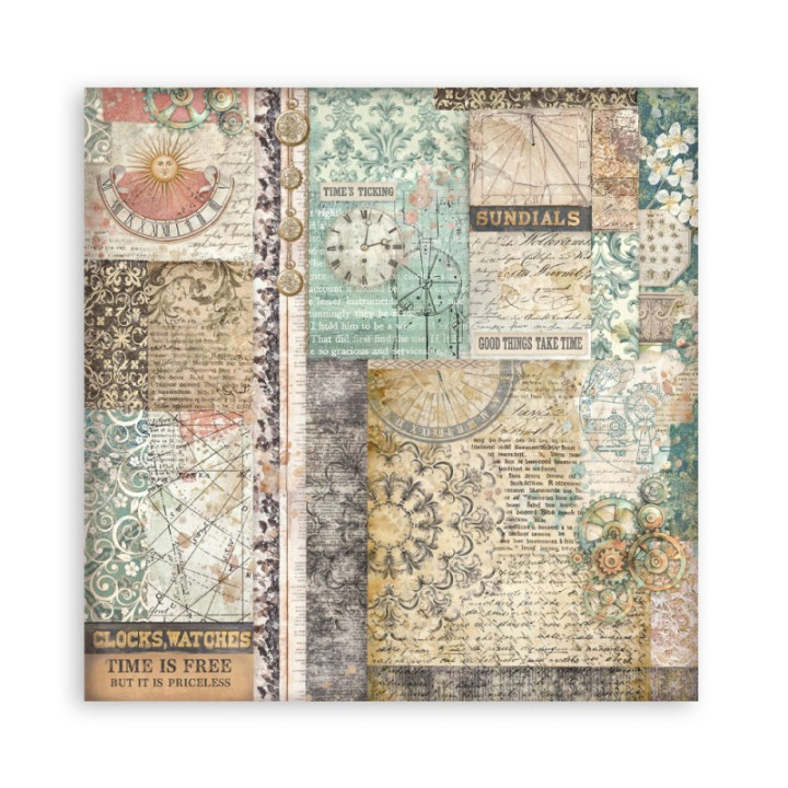 Colección Scrap Stamperia 20.3x20.3 a una cara Gardens of Time***
