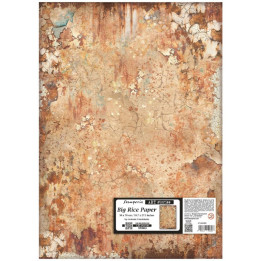 Hoja Papel Arroz Stamperia 50x70 cms. Gardens of Time diseño oxidado