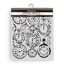 Stencil Stamperia 20x25 Gardens of Time relojes mixtos