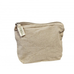 Necessaire com fecho de correr em algodão reciclado 22x17x6cm