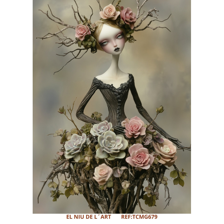 Transfer DTF Mulher Flores G679