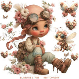 Transfer DTF Niña Steampunk