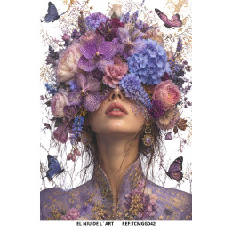 Transfer Dama Flores Lilas