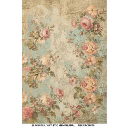 Papel de Arroz  Flores Vintage