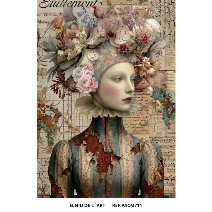 Papel de Arroz  Vintage Market Flowers