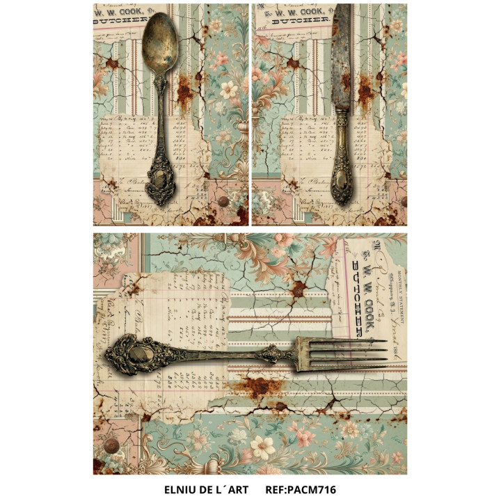 Papel de Arroz  Vintage Market Flowers