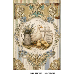 Papel de Arroz  Vintage Market Flowers