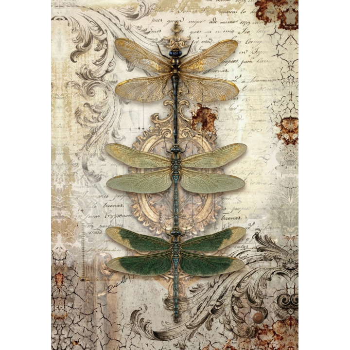 Papel de Arroz  Vintage Libelula